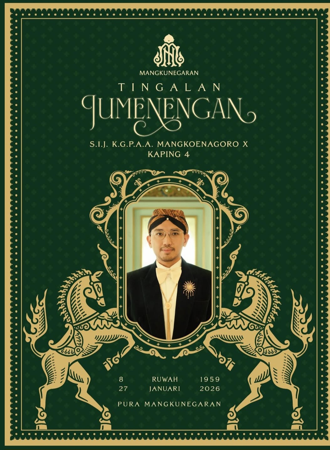 Tingalan Jumenengan Pura Mangkunegaran ke 4 Digelar Hari Ini, Tak Hanya Jadi Pusat Daya Tarik Wisata, Ini Makna Ritual Adat Warisan Leluhur