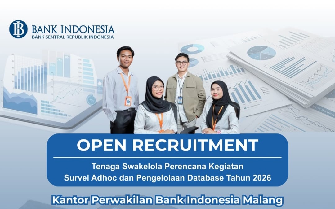 DIBUKA! Lowongan Kerja di Bank Indonesia Malang, Pendidikan Minimal S1, Ini Dia Persyaratan Lengkapnya
