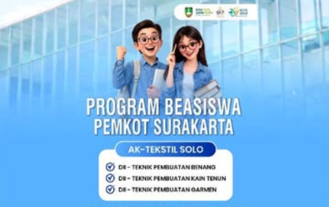 Buruan Daftar! Pemkot Solo Buka Beasiswa di AK-Tekstil Solo Tahun 2026, Pendaftaran hingga 10 Mei, Kuota Terbatas