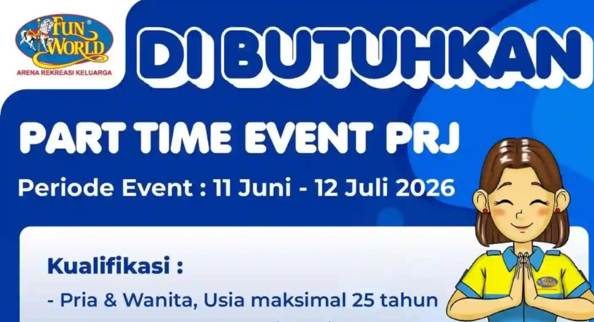 Bisa Dapat Cuan dari PRJ 2026! Funworld Buka Lowongan Part Time buat Pelajar & Mahasiswa, Cek Syaratnya!