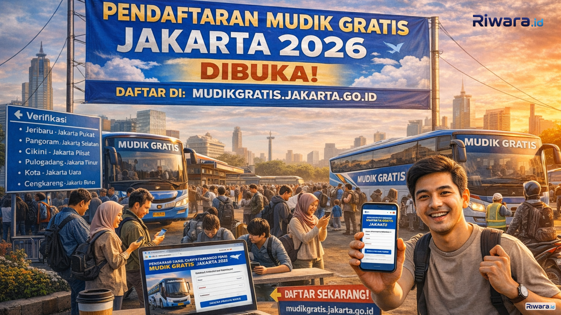 Mudik Gratis Jakarta 2026 Resmi Dibuka, Ribuan Warga Bisa Pulang Kampung Gratis dari Monas dan Bawa Motor
