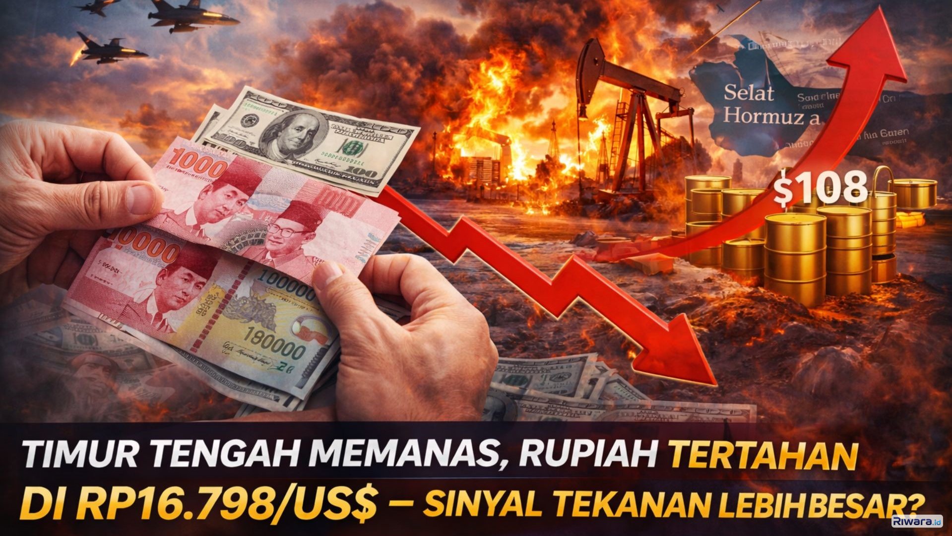Timur Tengah Memanas, Rupiah Tertahan di Rp16.798/US$ Sinyal Tekanan Lebih Besar?