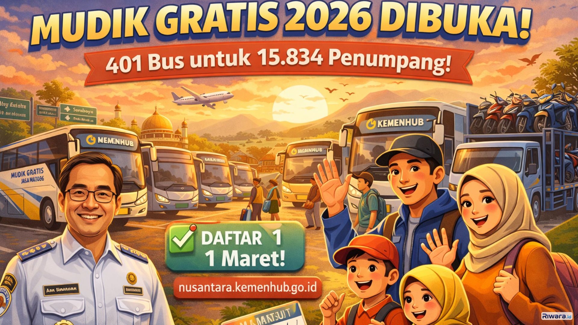 Mudik Gratis 2026 Dibuka 1 Maret! Kemenhub Siapkan 401 Bus untuk 15.834 Penumpang, Ini Daftar Kota dan Jadwalnya