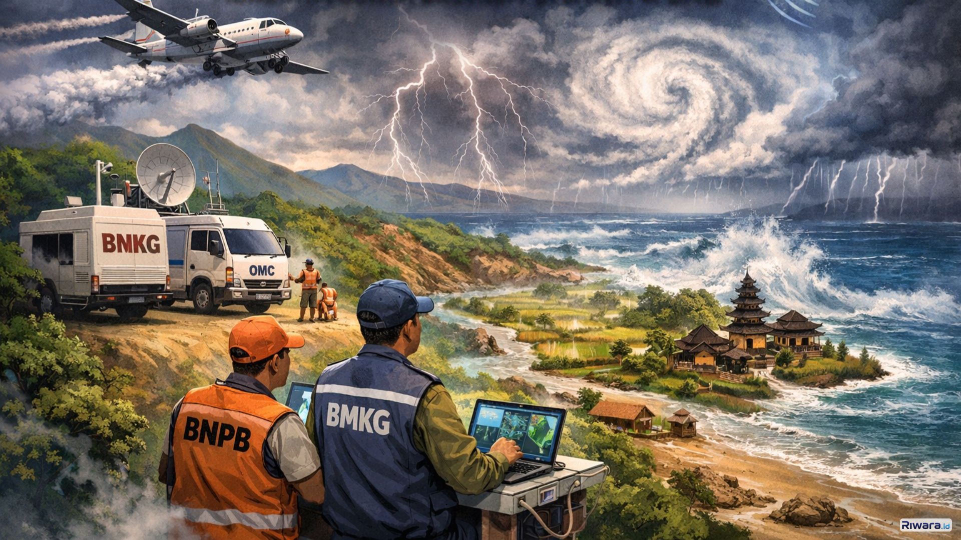 BMKG–BNPB Mulai Operasi Modifikasi Cuaca di Jabar, Jateng, Bali, Dampak Bibit Siklon 90S–93S Dipantau Ketat