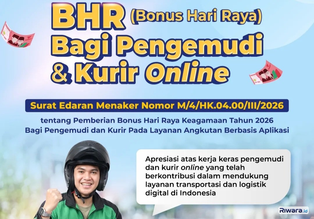 Kemnaker Terbitkan Aturan Tentang Pemberian BHR Ojol dan Kurir Online
