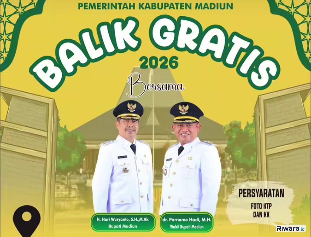 Pemkab Madiun Adakan Program Balik Gratis 2026, Tujuan Surabaya dan Jakarta