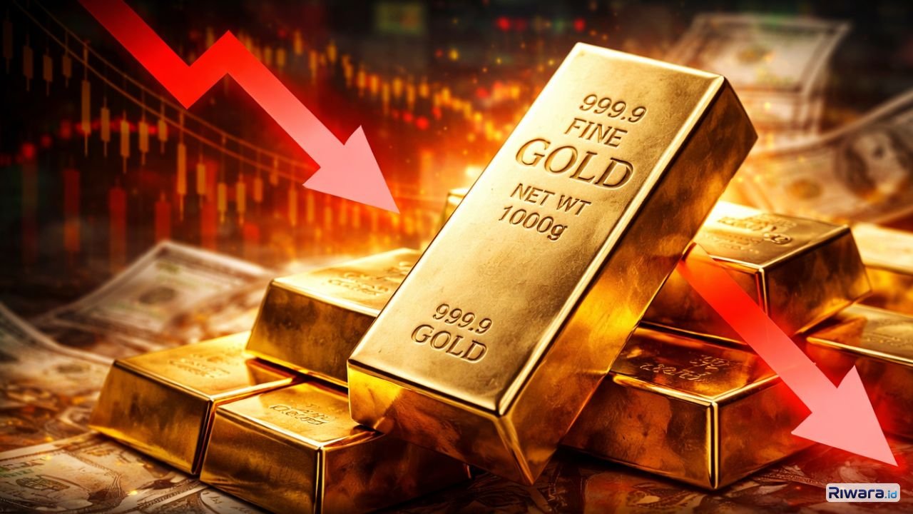 Harga Emas Anjlok Tajam, Hampir Hapus Kenaikan 2026 di Tengah Ancaman Perang AS–Iran
