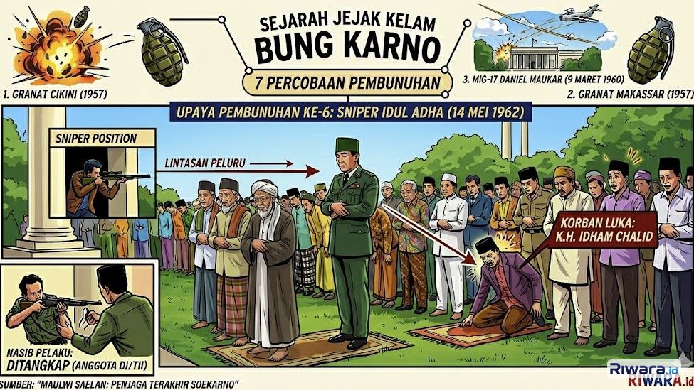 Membidik Bung Karno: Catatan Kelam 7 Percobaan Pembunuhan Sang Proklamator