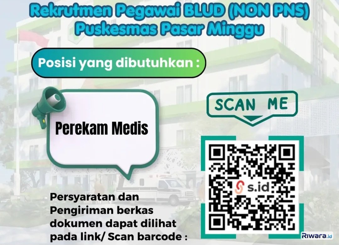 Puskesmas Pasar Minggu Membuka Lowongan Perekam Medis Non PNS