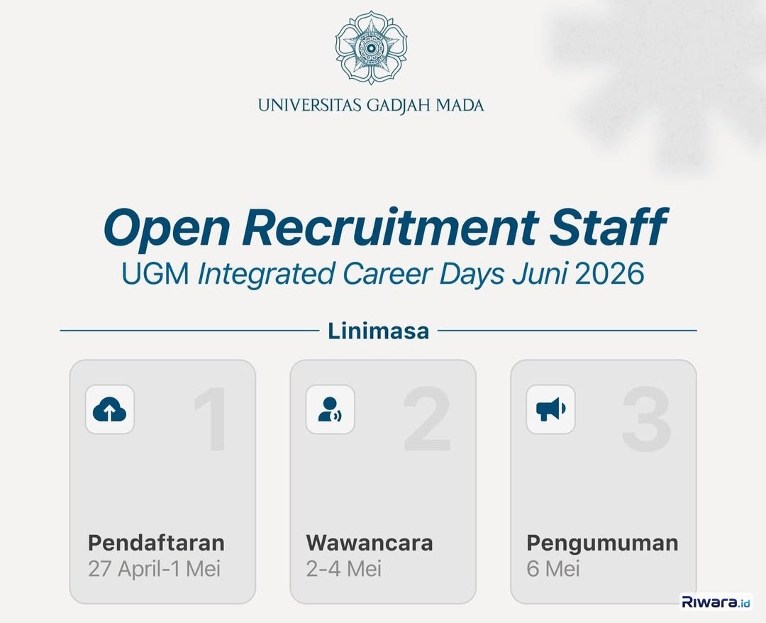 Alumni UGM Merapat! Dibuka Lowongan Staff UGM Integrated Career Days 2026, Pendaftaran hingga 1 Mei, Simak Ini Caranya