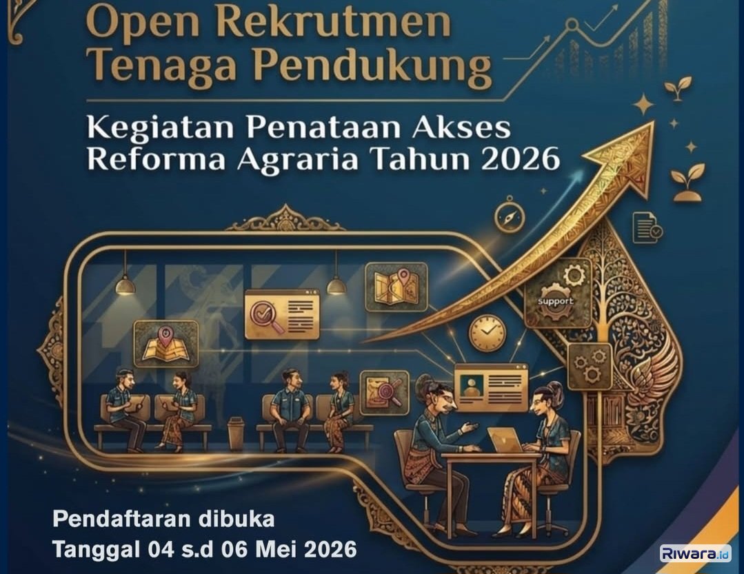 Lowongan! Tenaga Pendukung Penataan Akses Reforma Agraria 2026 di Kantor Pertanahan Nganjuk, Pendaftaran Ditutup 2 Hari Lagi