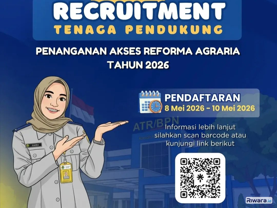 Lowongan Kerja! Tenaga Pendukung di Kantor Pertanahan Kabupaten Kendal Tahun 2026, Pendaftaran Ditutup 2 Hari Lagi