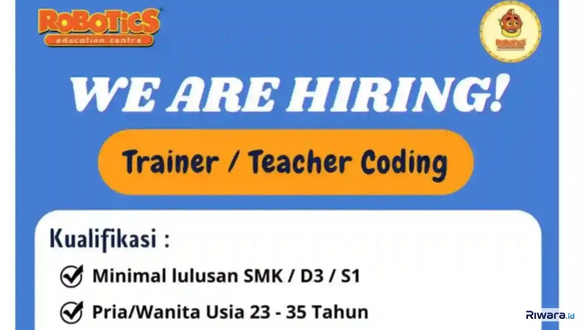 Tanpa Syarat S1! Lowongan Kerja Guru Coding Anak di Sunter Ini Terbuka untuk Lulusan SMK