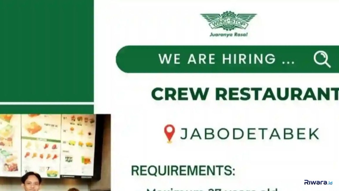 Lulusan SMA/SMK Merapat! Wing Stop Buka Lowongan Kerja Crew Resto, Fresh Graduate Boleh Daftar