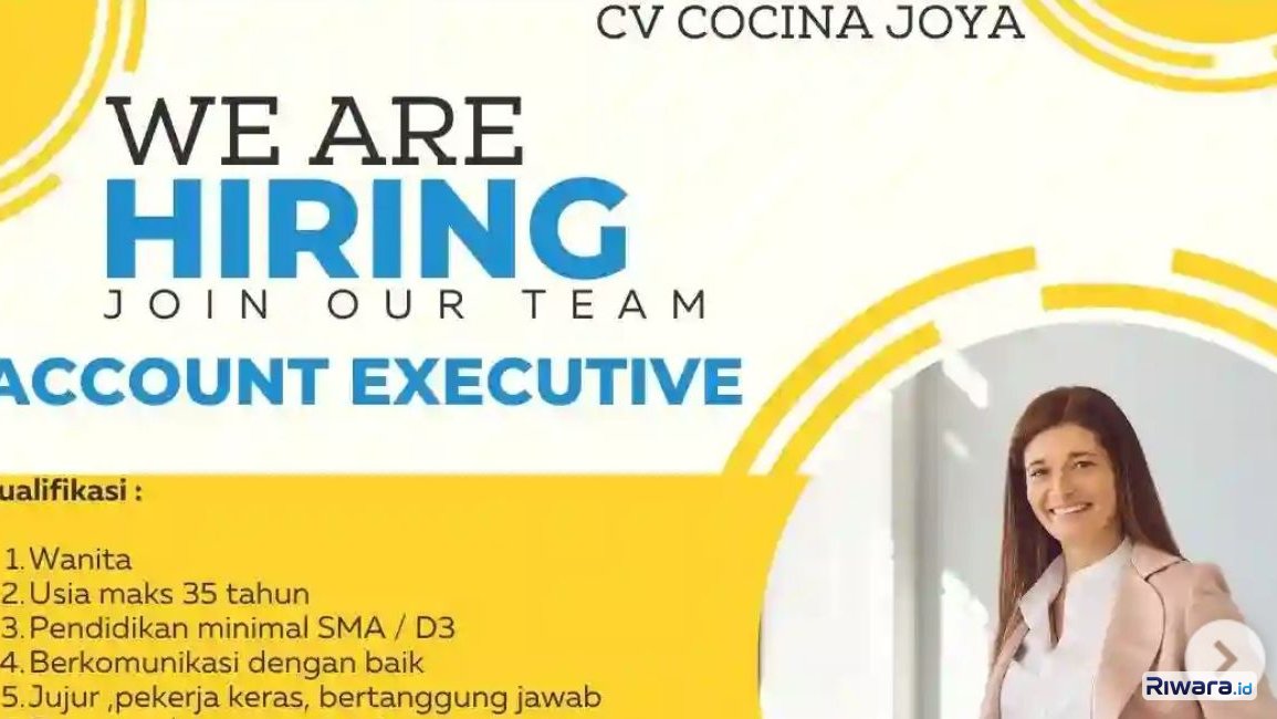 Lowongan Kerja CV Cocina Joya: Account Executive Maksimal Usia 35 Tahun!