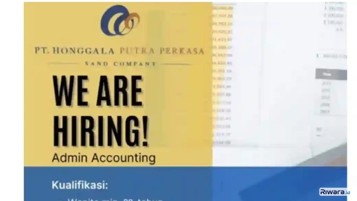 Lowongan Kerja Admin Accounting PT Honggala Putra Perkasa PIK, Lamar Segera!