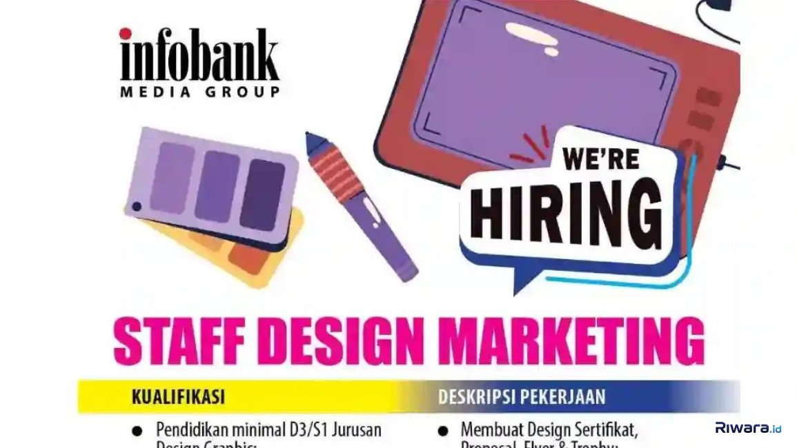 Jago Adobe Photoshop & Premiere? Lamar Lowongan Staff Design Marketing di Infobank Media Group!, Cek Segera...