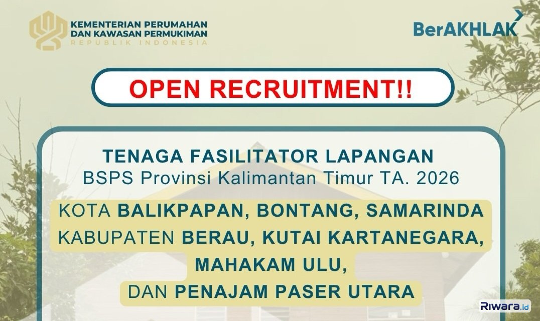 Lowongan Kerja! Tenaga Fasilitator BSPS Provinsi Kalimantan Timur Tahun 2026, Pendidikan Minimal D3, Ini Syarat Lengkapnya