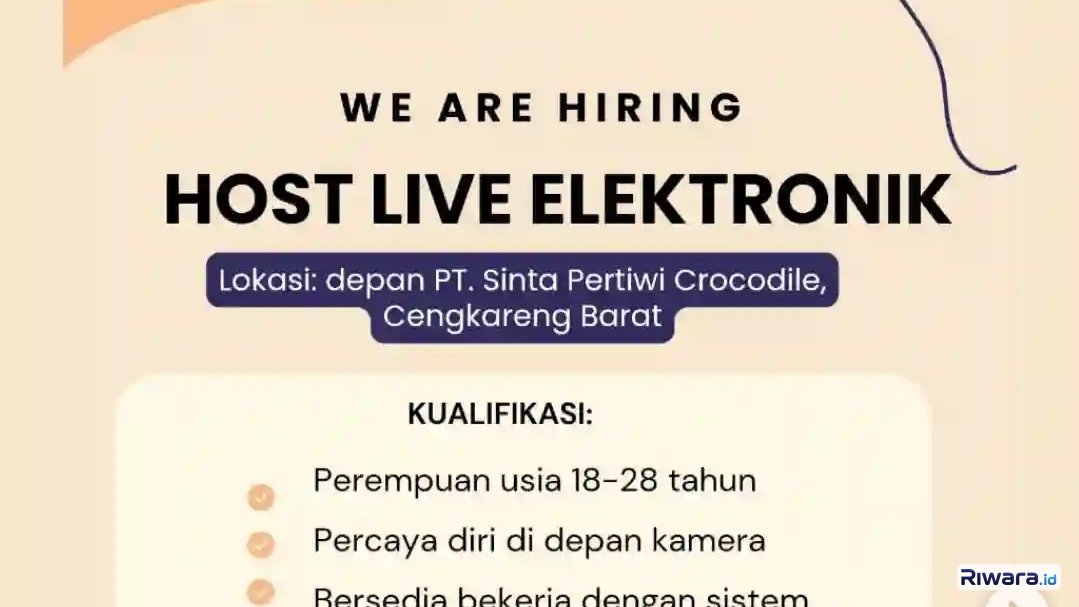 Lowongan Kerja Host Live Elektronik di Cengkareng Jakarta Barat