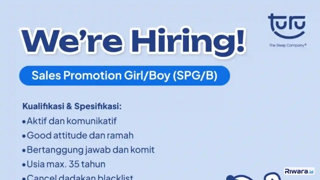 Lowongan Kerja Turu di Atria Kalimalang: Fee hingga Rp4 Juta plus Komisi, Cek Syaratnya!