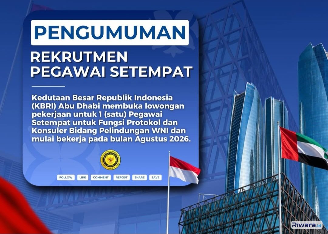 KBRI Abu Dhabi Membuka Rekrutmen Pegawai Setempat Tahun 2026