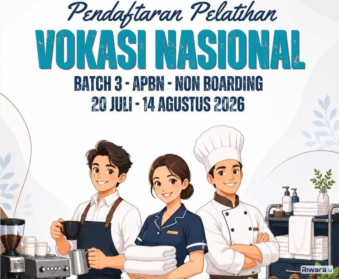 Mau Dapat Uang Harian? Ayo Daftar Pelatihan Vokasi Nasional Batch 3 di BLK Jasa dan Pariwisata Jateng, Pendaftaran hingga 9 Juli 2026