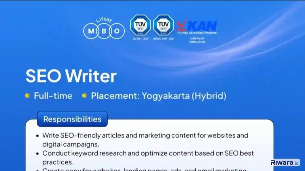 Bisa Kerja dari Rumah! Lowongan Kerja SEO Writer Yogyakarta Ini Tawarkan Sistem Hybrid