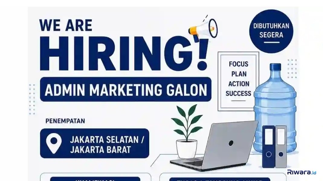Lowongan Kerja Admin Marketing Galon, Lulusan SMA Bisa Daftar!