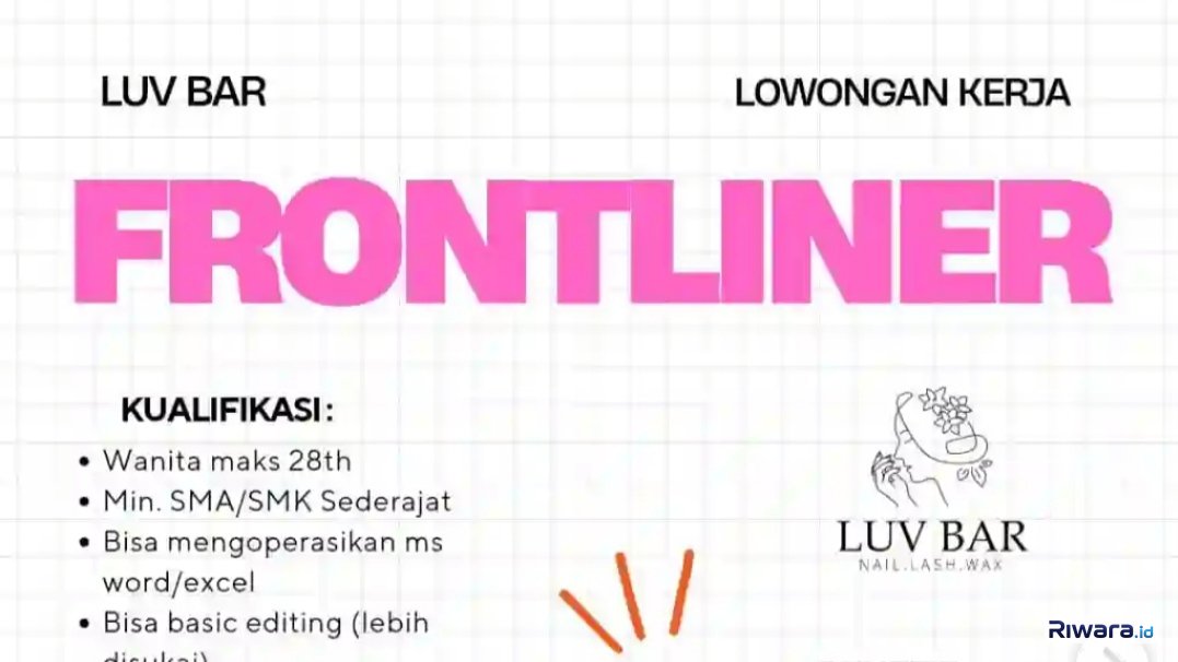 Lowongan Kerja Frontliner Luv Bar PIK Jakarta Utara – Lulusan SMA/SMK