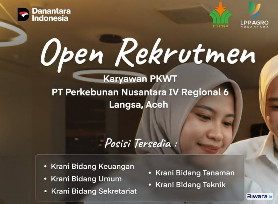 Ingin Bekerja di Bidang Pertanian? PT Perkebunan Nusantara IV Regional 6 Buka Rekrutmen Tahun 2026, Pendaftaran Ditutup 2 Hari Lagi