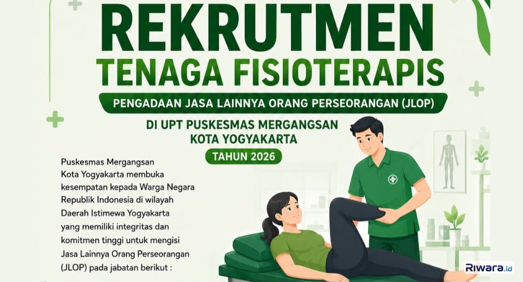 Puskesmas Mergangsan Buka Rekrutmen Tenaga Fisioterapis, Pendidikan Minimal D3, Ini Persyaratannya