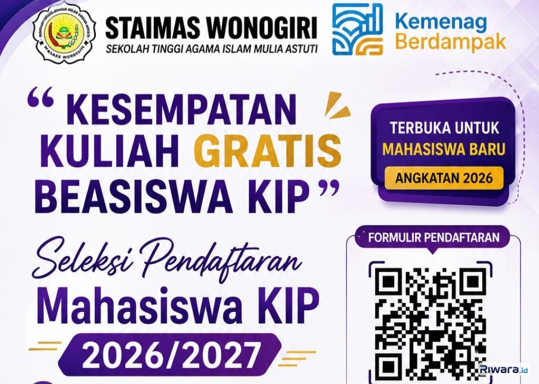 Mau Kuliah Gratis? STAIMAS Wonogiri Buka Seleksi Penerima Beasiswa KIP 2026 2027, Pendaftaran hingga 31 Juli 2026, Ini Syaratnya