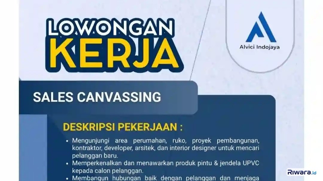 Lowongan Kerja Sales Canvasing Untuk Lulusan SMA/SMK, Dapat Gaji Pokok dan Insentif!
