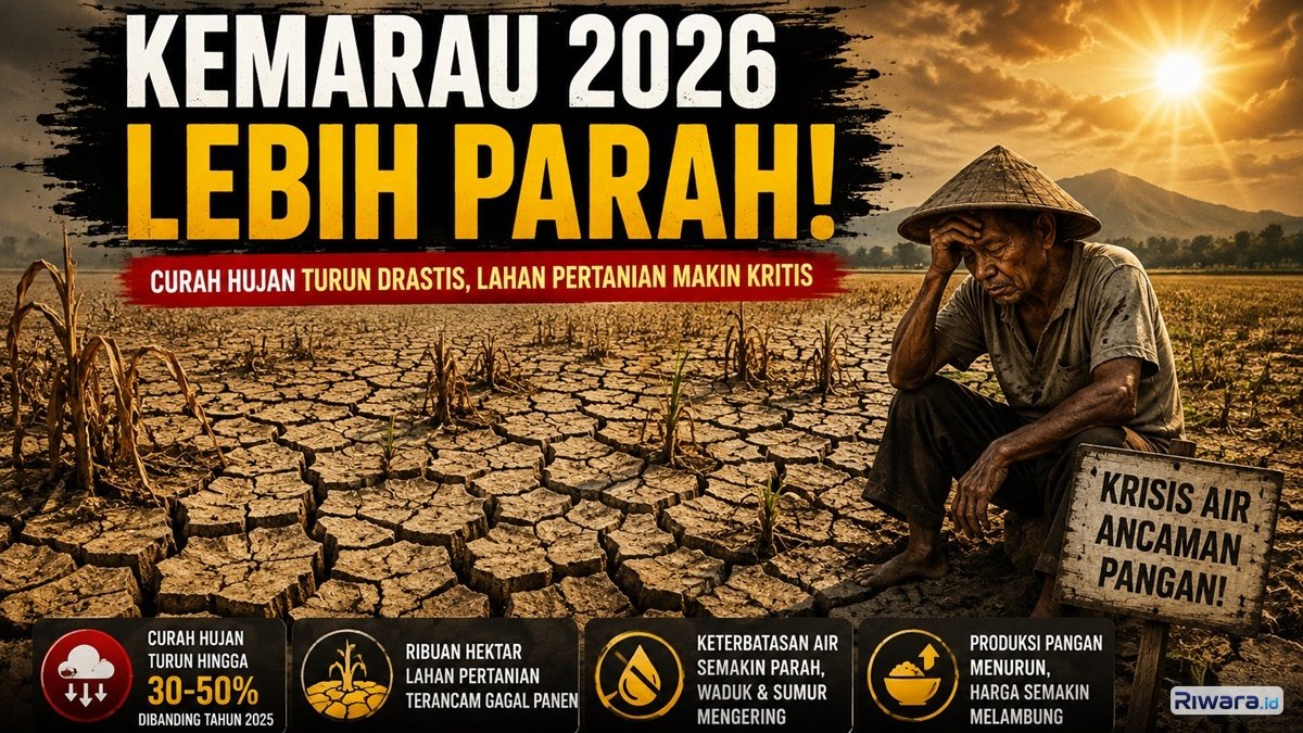 Kemarau 2026 Lebih Parah: 1.000 Hektare Sawah di Jawa Timur Terancam Kekeringan