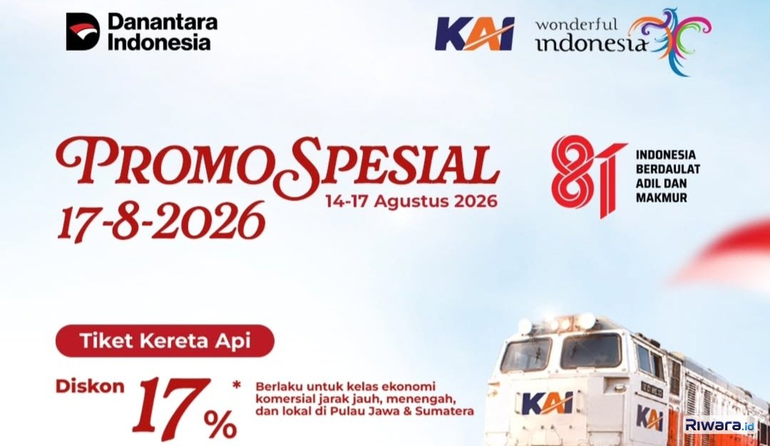 Sambut HUT ke-81 RI, KAI Beri Diskon Tiket Kereta Api serta Tarif Khusus LRT dan KRL, Ini Syarat dan Ketentuannya