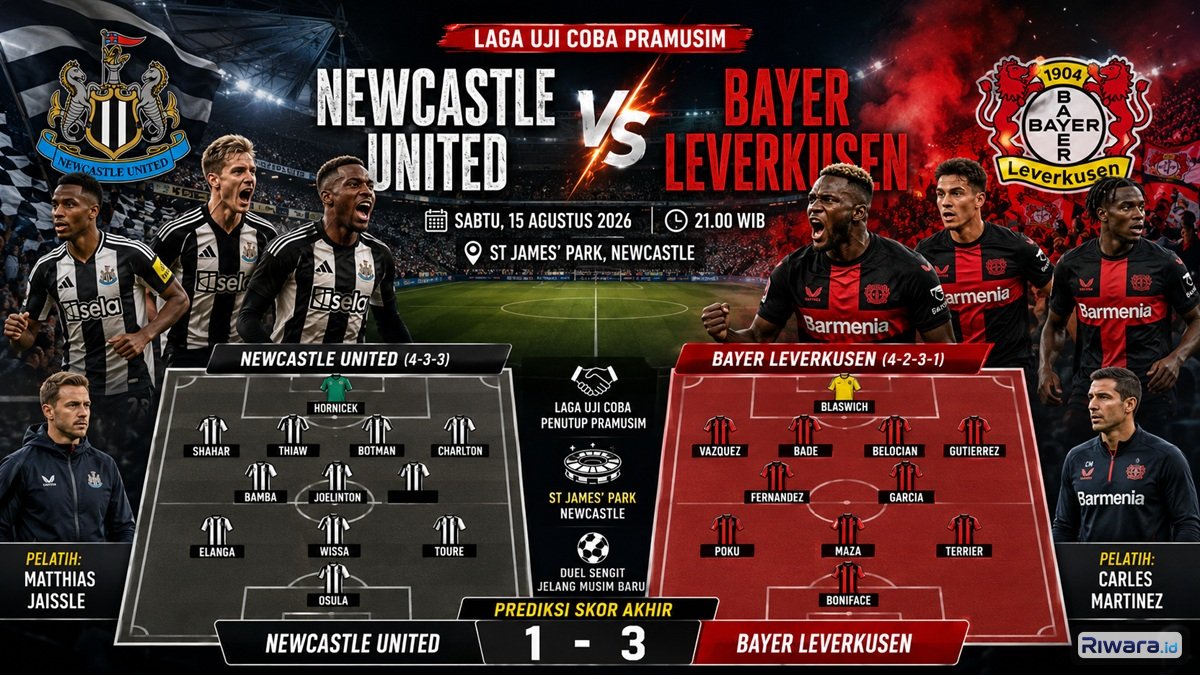 Susunan Pemain dan Prediksi Skor Newcastle vs Bayer Leverkusen: Uji Mental The Magpies Jelang Liga Inggris 2026/27