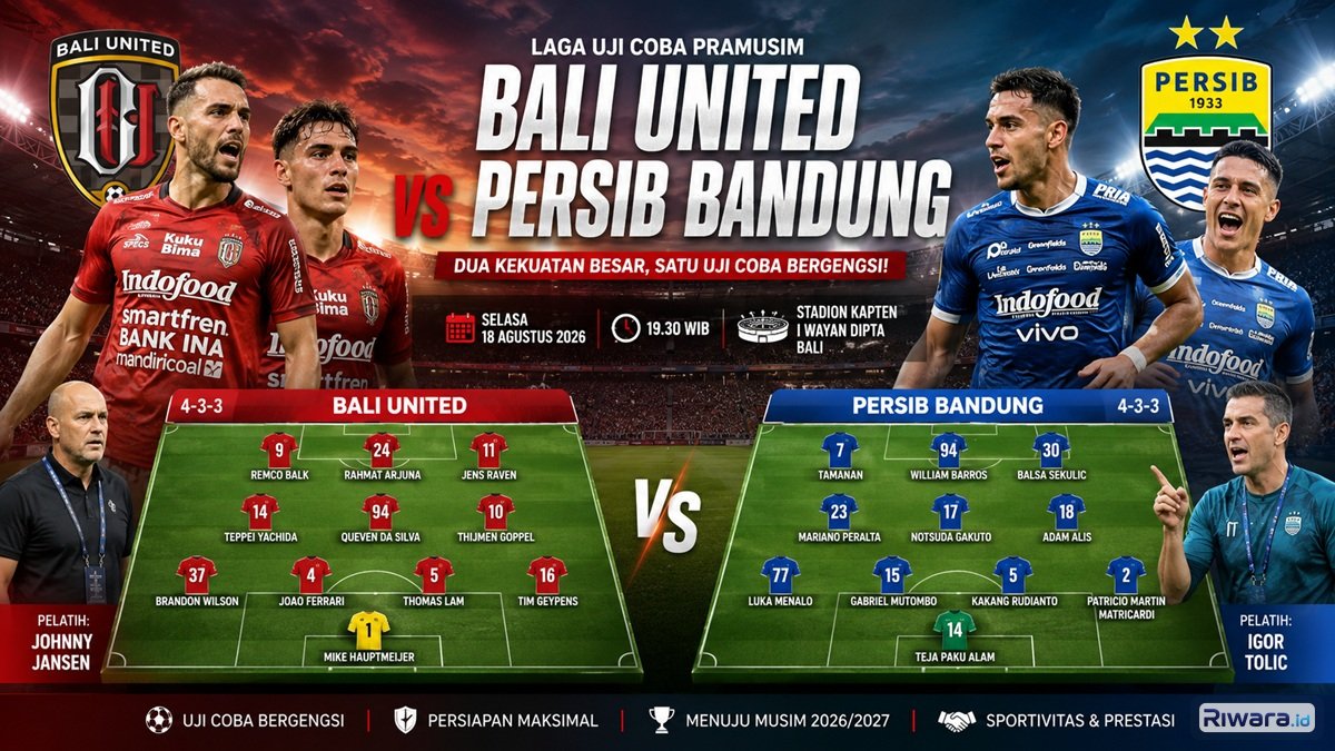Susunan Pemain dan Prediksi Skor Bali United vs Persib Bandung: Adu Cerdas Dua Pelatih Eropa Jelang Super League 2026