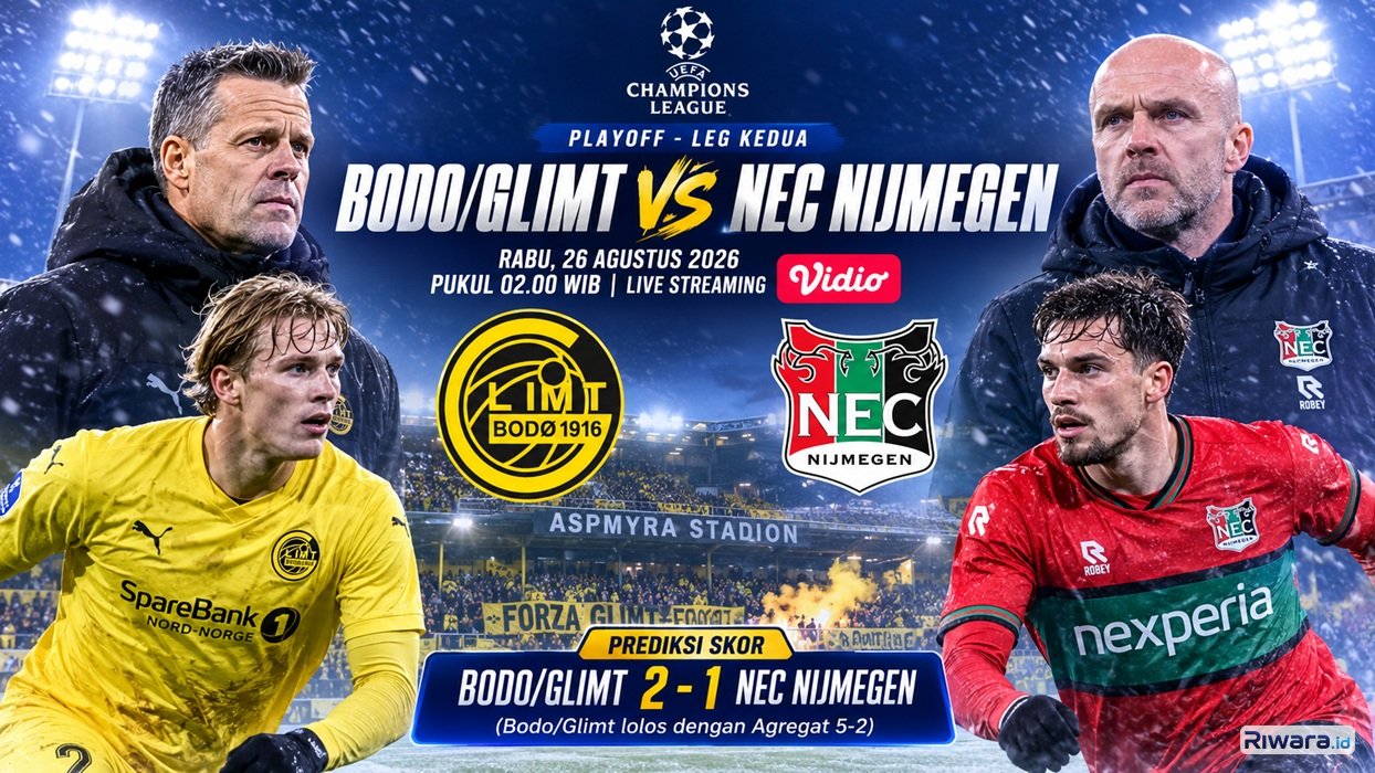 Susunan Pemain dan Prediksi Skor Bodo/Glimt vs NEC Nijmegen Kualifikasi Liga Champions 2026/27: Tuan Rumah Lebih Meyakinkan!