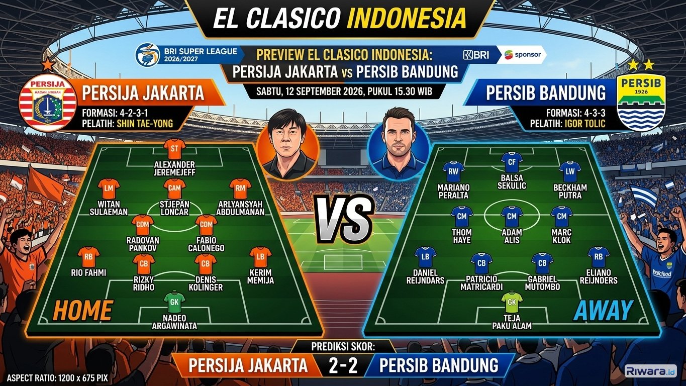 El Clasico Indonesia! Prediksi Skor Persija vs Persib di BRI Super League 2026: STY Tebar Ancam ke Maung Bandung