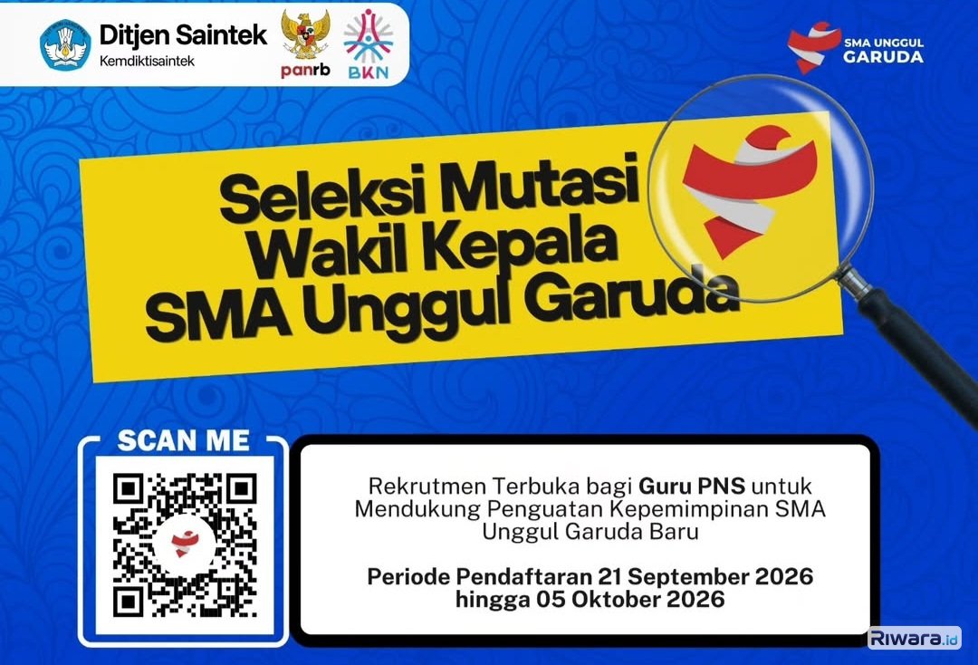 Dibuka! Seleksi Mutasi Wakil Kepala SMA Unggul Garuda 2026, Cek Kriterianya di Sini
