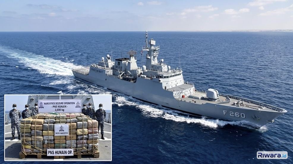 Kapal Perang Pakistan Sita Narkoba Rp11 Triliun di Laut Arab Usai Insiden Tabrakan dengan India