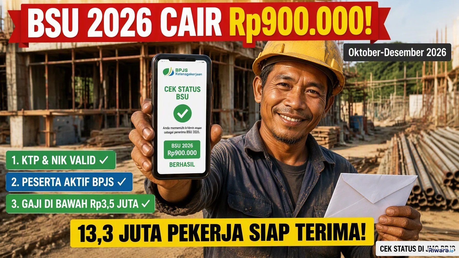 Kamu Termasuk? BSU 2026 Cair Rp900 Ribu untuk 13,3 Juta Pekerja, Ini Syarat dan Cara Cek Penerimanya
