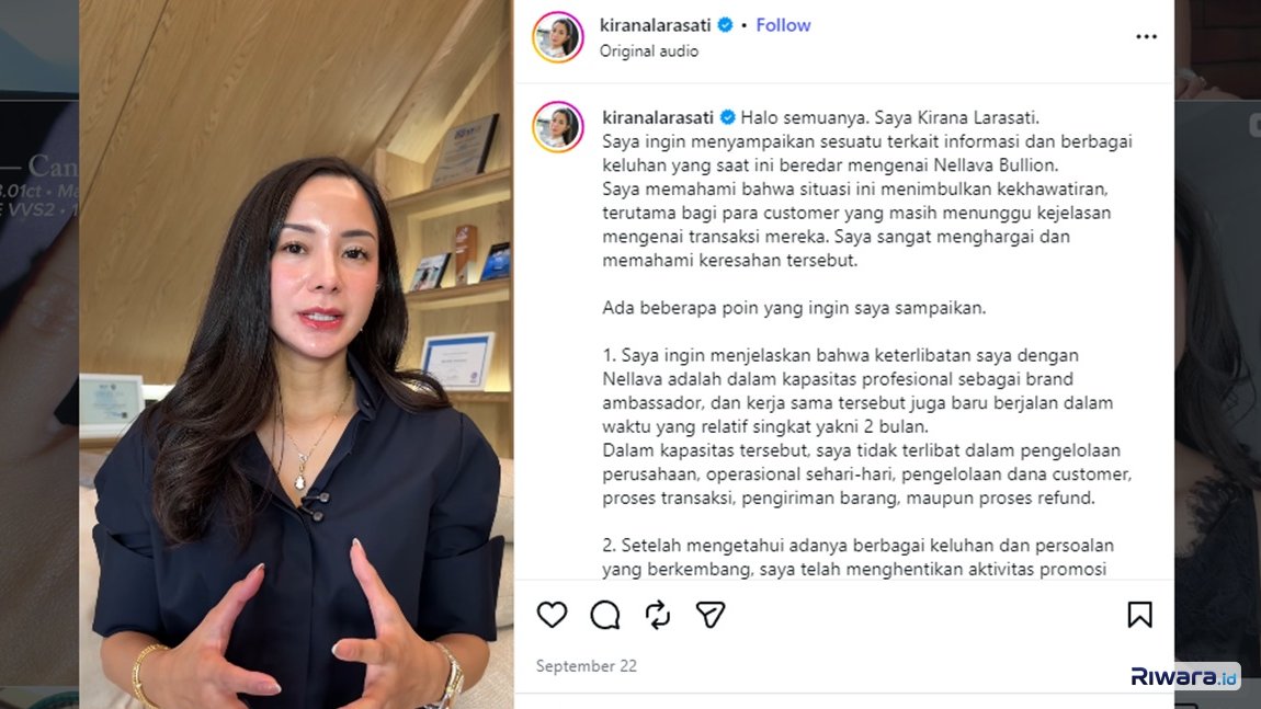 Terseret Kasus Investasi Emas Rp25 Miliar, Artis Kirana Larasati Buka Suara