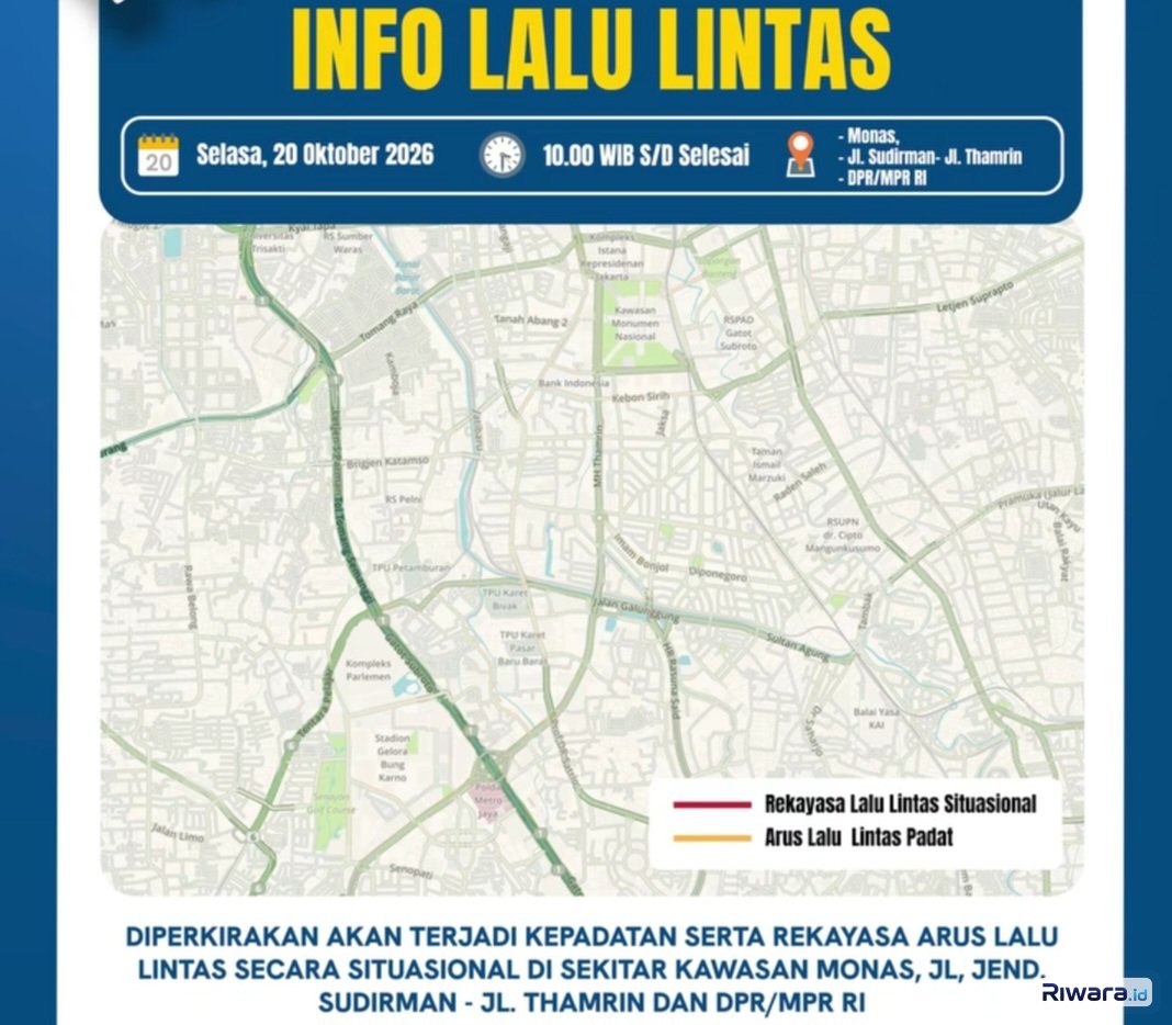 Antisipasi Unjuk Rasa 20 Oktober, Kepolisian Lakukan Rekayasa Lalu Lintas di Sekitar Kawasan Istana Negara